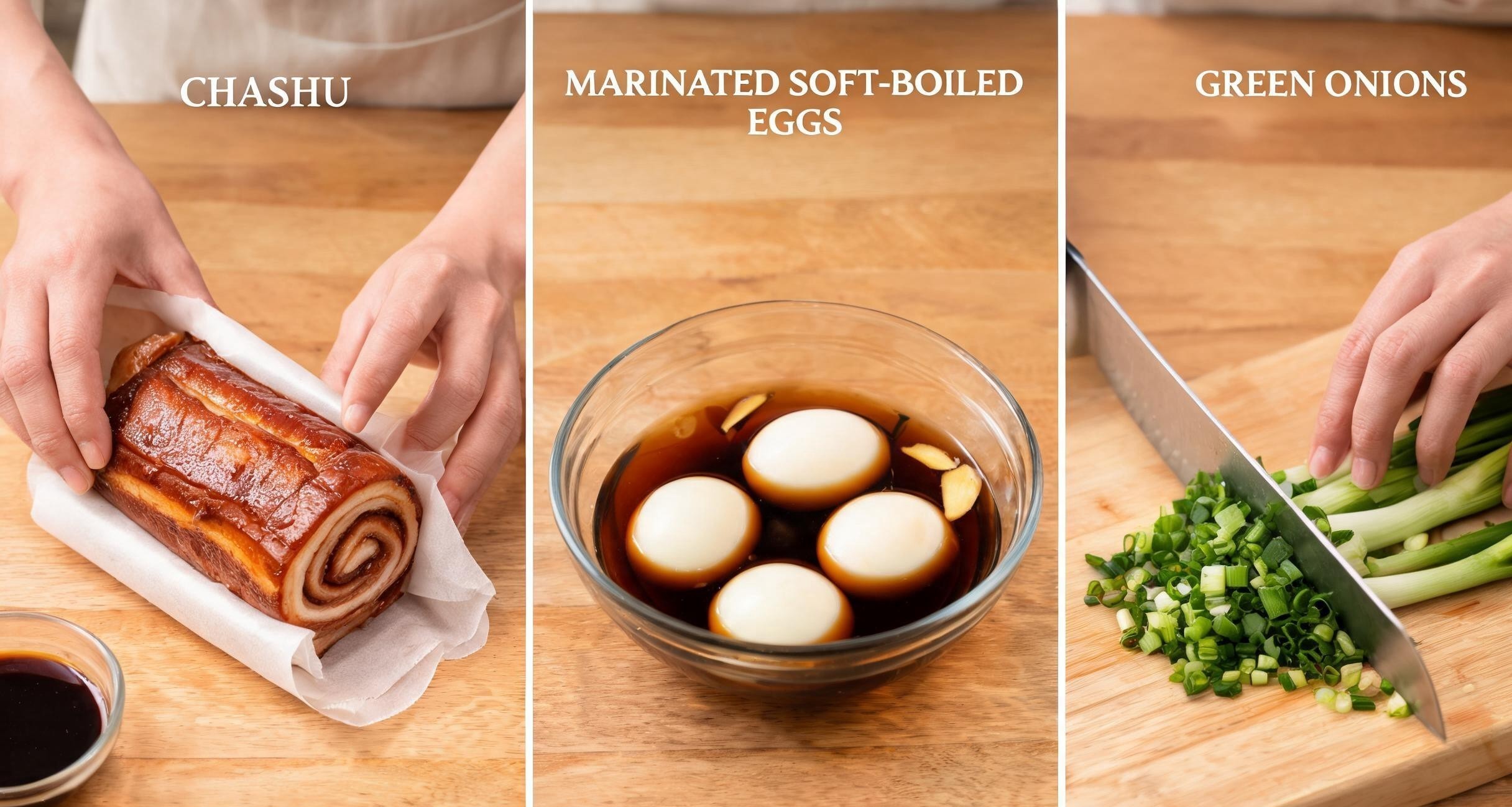A perfectly soft-boiled ramen egg cut in half showing a custardy yolk