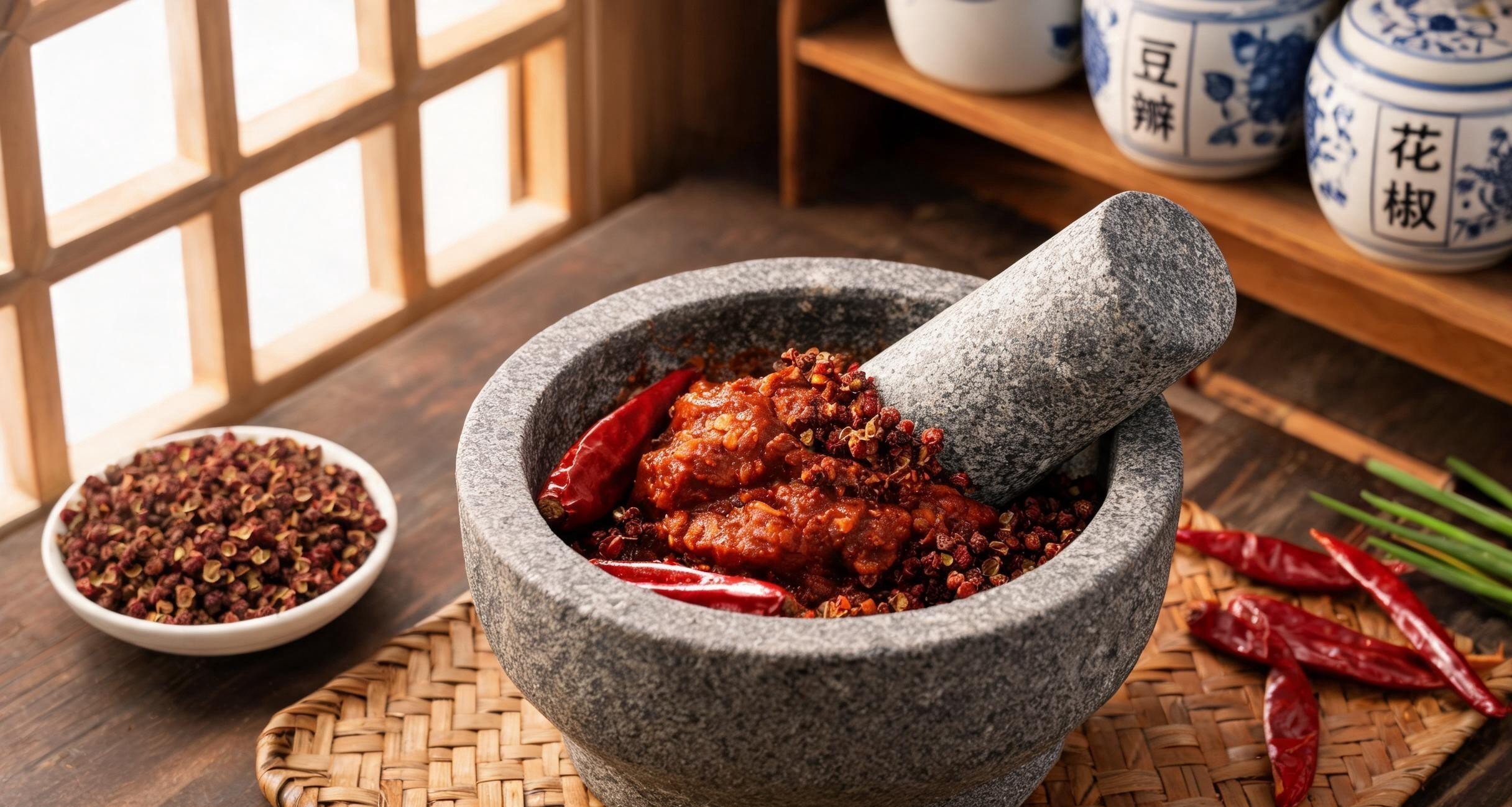 Soft silken tofu cubes being gently lowered into a pot of simmering sauce